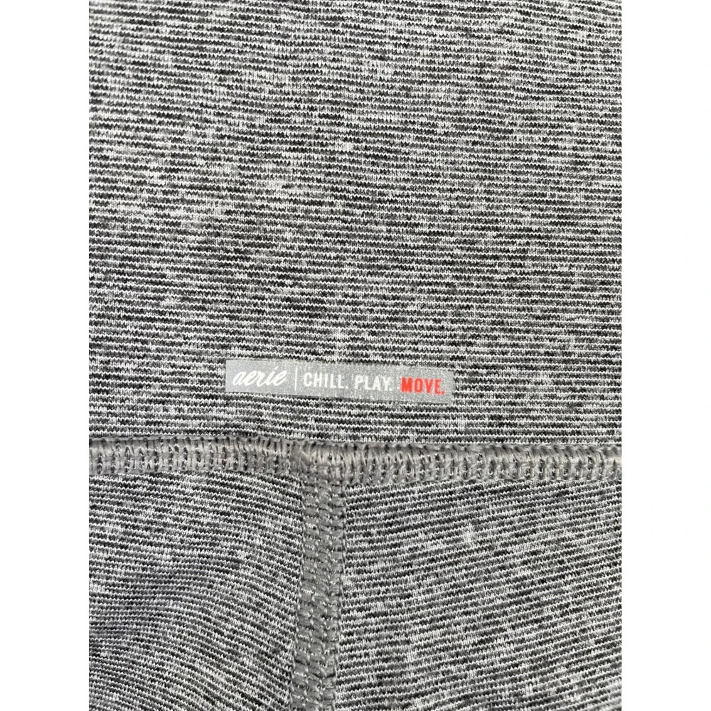 Aerie Chill Play Move Leggings Womens‎ Medium Gray Mesh High Waist Activewear